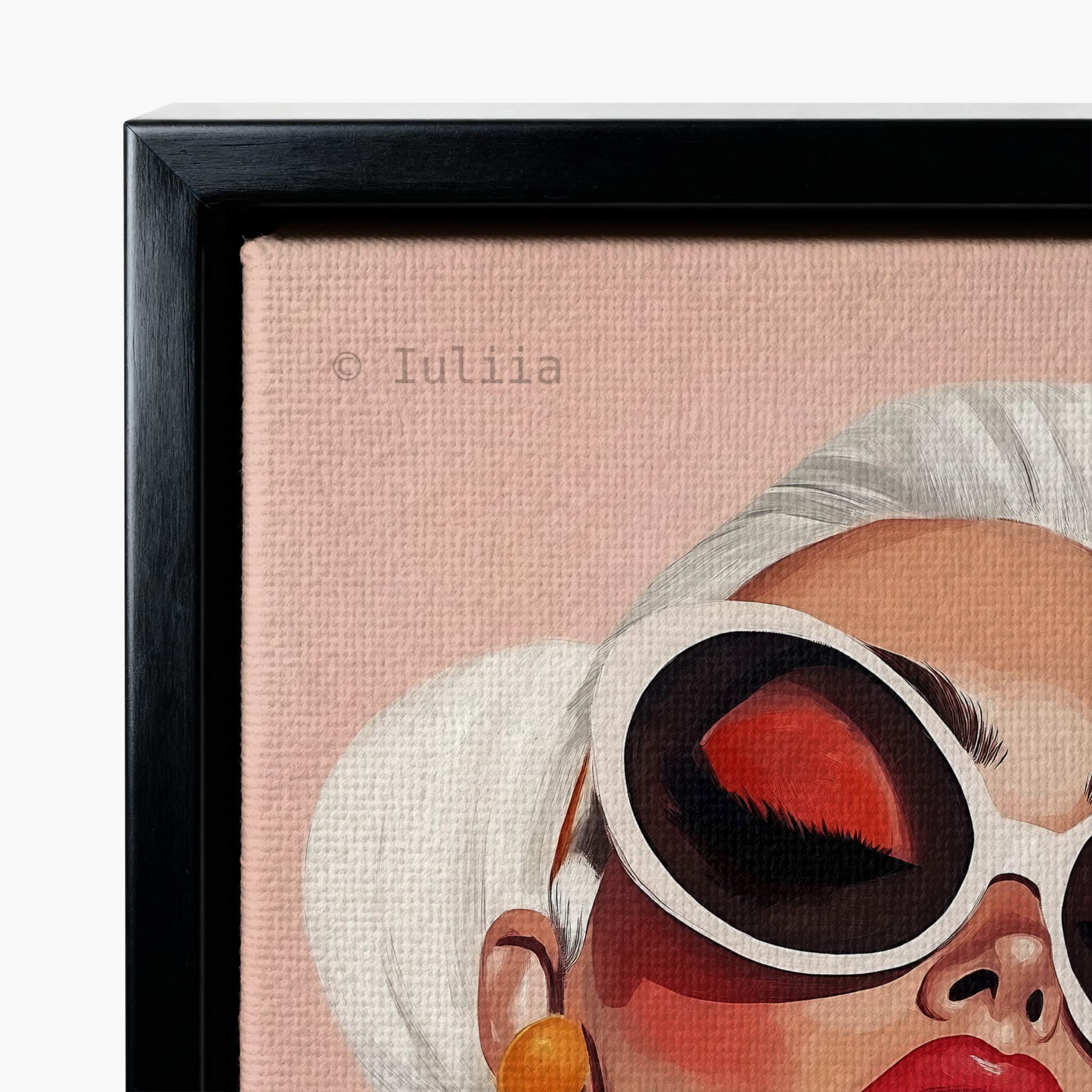 Statement Sunglasses Canvas, Glamorous Woman Portrait, Retro Fashion Wall Art, Chic Vanity and Dressing Room Decor - photo #9