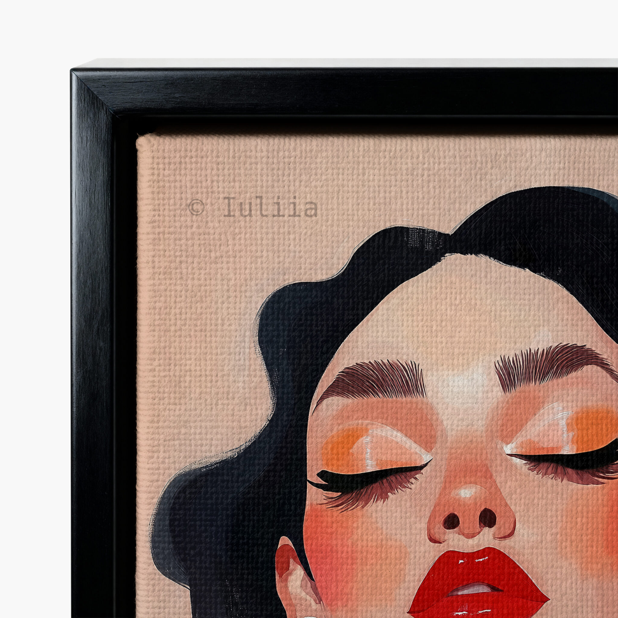 Classic Collar Woman Canvas, Retro Beauty Portrait, Black and White Fashion Wall Art, Refined Dressing Room Decor - photo #9