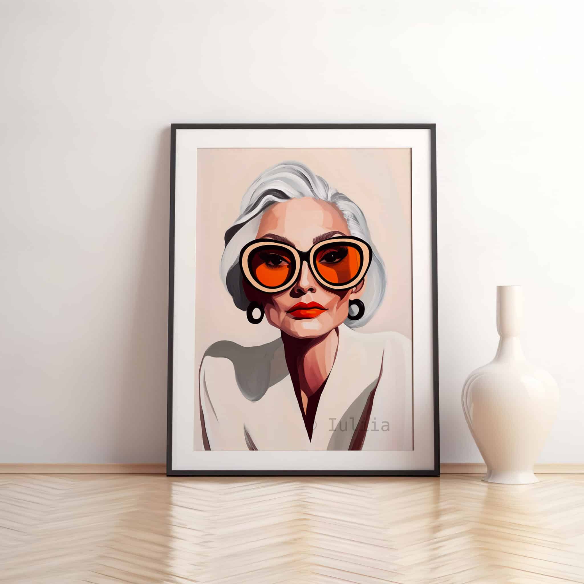 Framed Chic Woman Art Elegant Lady Portrait Print, Quiet Luxury Wall Decor for Vanity Room, Dressing Area or Bedroom - photo #10