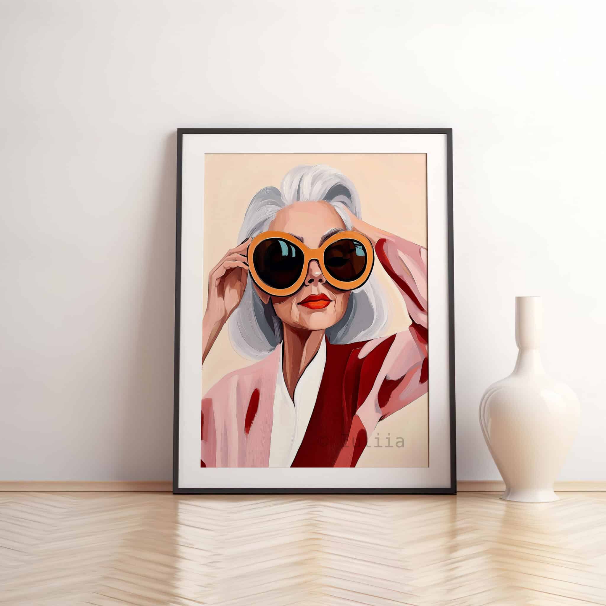 Framed Luxury Portrait Art Elegant Woman, Old Money Wall Decor for Living Room, Lounge or Home Bar - photo #10