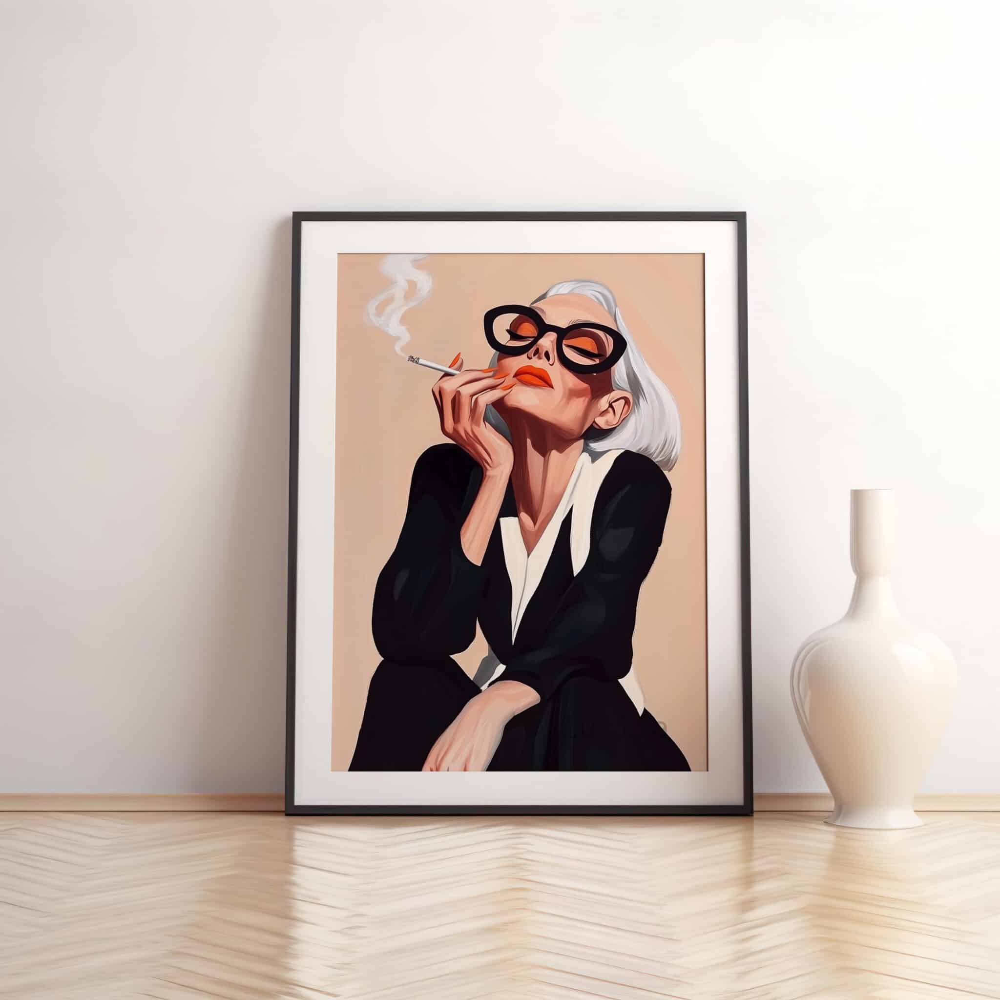 Framed Modern Muse Art Elegant Woman Portrait Print, Contemporary Statement Decor for Living Room, Study or Bedroom - photo #10