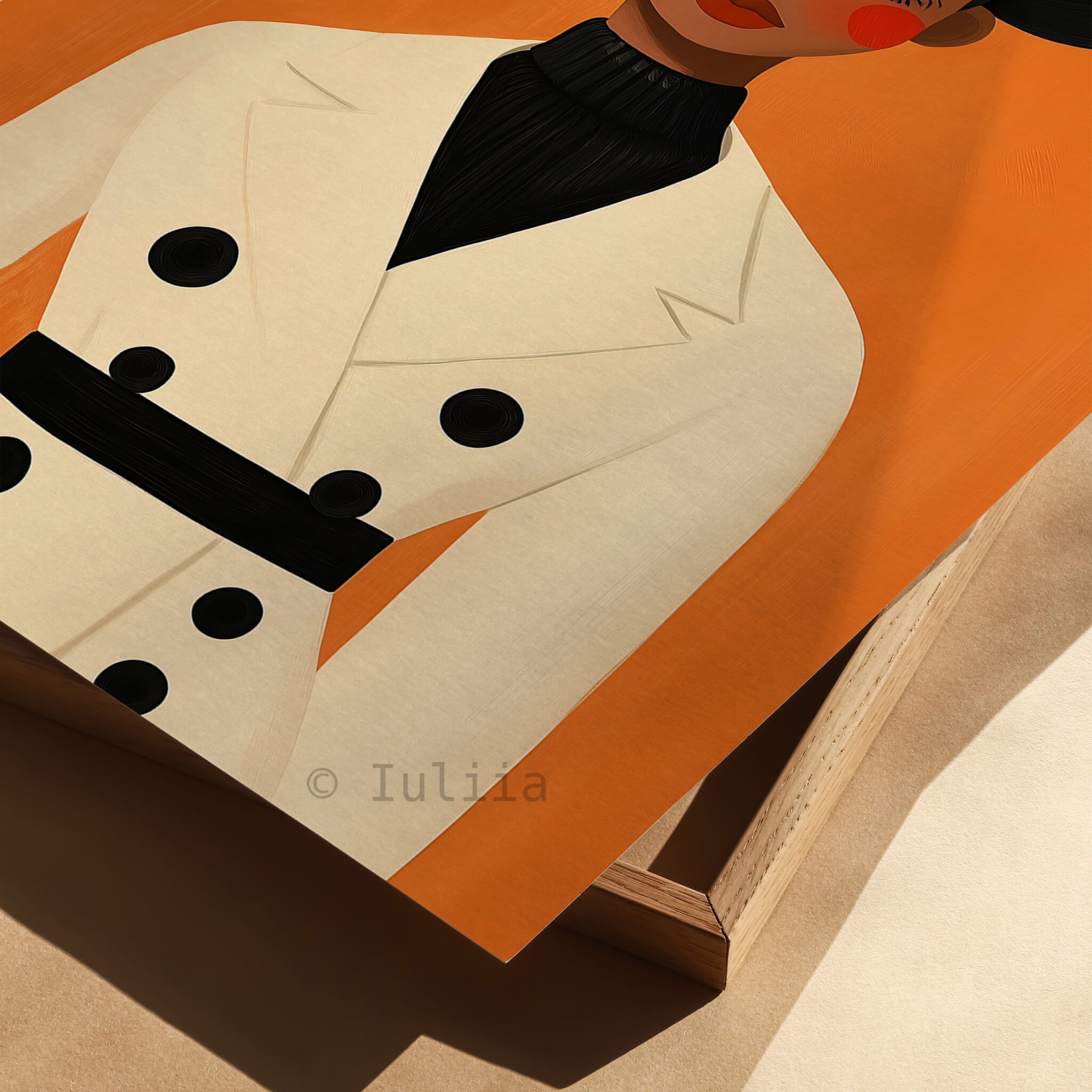 Female Figure Art Print, Stylish Woman in Cream Coat, Contemporary Decor for Bedroom or Office - photo #1